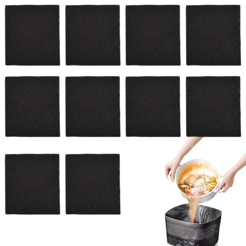 ZORVYN 10 Stück Aktivkohlefilter, geeignet für Kompostbehälter, entfernt effektiv Gerüche und verbessert die Raumluftqualität, quadratischer Bio-Behälterfilter von ZORVYN