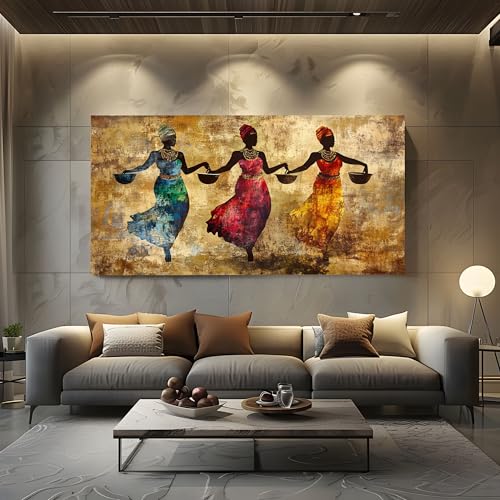 Leinwandbild Ethnischer Afro Dekor Wand Druck Großes Gemälde Afrika Silhouette Modern Wall Art Poster Malerei Tänzerin Deko Wohnzimmer Schlafzimmer Wandbilder Kunstdruck 80x160 cm Leinwandbild Ethnischer Afro Dekor Wand Druck Großes Gemälde Afrika Silhouette Modern Wall Art Poster Malerei Tänzerin Deko Wohnzimmer Schlafzimmer Wandbilder Kunstdruck 80x160 cm von ZORYAN