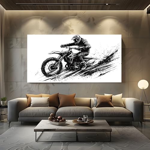 Wandbilder Wohnzimmer Extremsportarten Motocross Fahrer Leinwandbilder, Moderne Deko mit Tintenspritzer Motocross Kunstdruck Skizzenstil Motorrad Wanddeko Art Poster Ungerahmt 50x100 cm Wandbilder Wohnzimmer Extremsportarten Motocross Fahrer Leinwandbilder, Moderne Deko mit Tintenspritzer Motocross Kunstdruck Skizzenstil Motorrad Wanddeko Art Poster Ungerahmt 50x100 cm von ZORYAN