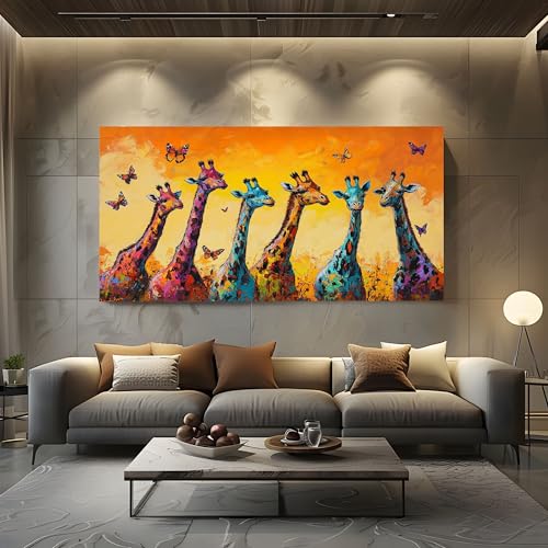 Wandbilder Wohnzimmer Ölgemälde Giraffe Leinwandbilder, Moderne Deko mit Süße Schmetterling Kunstdruck Kunst Tier Wanddeko Art Poster Ungerahmt 50x100 cm Wandbilder Wohnzimmer Ölgemälde Giraffe Leinwandbilder, Moderne Deko mit Süße Schmetterling Kunstdruck Kunst Tier Wanddeko Art Poster Ungerahmt 50x100 cm von ZORYAN