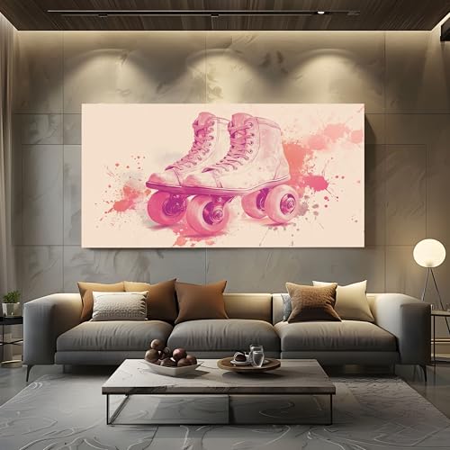 Wandbilder Wohnzimmer Retro Rollschuhe Leinwandbilder, Moderne Deko mit Zeichnung Spleißen Kunstdruck Kunst Tinte Wanddeko Art Poster Ungerahmt 50x100 cm Wandbilder Wohnzimmer Retro Rollschuhe Leinwandbilder, Moderne Deko mit Zeichnung Spleißen Kunstdruck Kunst Tinte Wanddeko Art Poster Ungerahmt 50x100 cm von ZORYAN