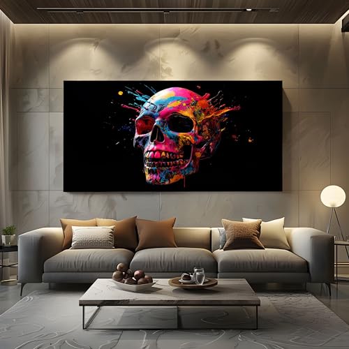 Wandbilder für Wohnzimmer Horror Schädel Modern Leinwandbilder Graffiti Tuschmalerei Kunstdruck Poster Abstrakt Flüssige Kunst Wanddeko für Schlafzimmer - Ungerahmt 70x140 cm Wandbilder für Wohnzimmer Horror Schädel Modern Leinwandbilder Graffiti Tuschmalerei Kunstdruck Poster Abstrakt Flüssige Kunst Wanddeko für Schlafzimmer - Ungerahmt 70x140 cm von ZORYAN
