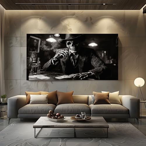 Wandbilder für Wohnzimmer Retro Skelett Modern Leinwandbilder Gruselig Cowboy Kunstdruck Poster Horror Schädel Wanddeko für Schlafzimmer - Ungerahmt 70x140 cm Wandbilder für Wohnzimmer Retro Skelett Modern Leinwandbilder Gruselig Cowboy Kunstdruck Poster Horror Schädel Wanddeko für Schlafzimmer - Ungerahmt 70x140 cm von ZORYAN