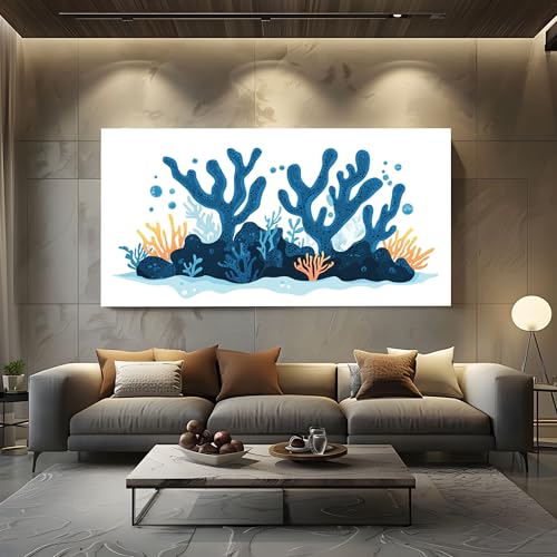 Wandbilder für Wohnzimmer Unterwasserwelt Korallen Modern Leinwandbilder Meerestiere Algen Kunstdruck Poster Cartoon Tiere Blase Wanddeko für Schlafzimmer - Ungerahmt 70x140 cm Wandbilder für Wohnzimmer Unterwasserwelt Korallen Modern Leinwandbilder Meerestiere Algen Kunstdruck Poster Cartoon Tiere Blase Wanddeko für Schlafzimmer - Ungerahmt 70x140 cm von ZORYAN