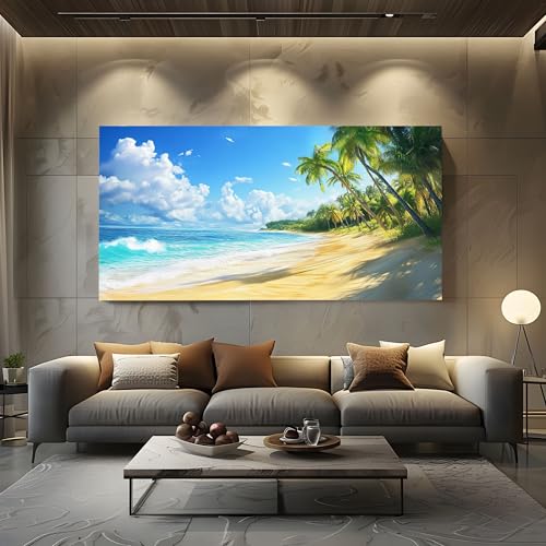ZORYAN Leinwandbild Natur Landschaft Meer Wand Druck Großes Gemälde Sommer Strand Modern Wall Art Poster Tropisch Palme Deko Wohnzimmer Schlafzimmer Wandbilder Kunstdruck 80x160 cm ZORYAN Leinwandbild Natur Landschaft Meer Wand Druck Großes Gemälde Sommer Strand Modern Wall Art Poster Tropisch Palme Deko Wohnzimmer Schlafzimmer Wandbilder Kunstdruck 80x160 cm von ZORYAN