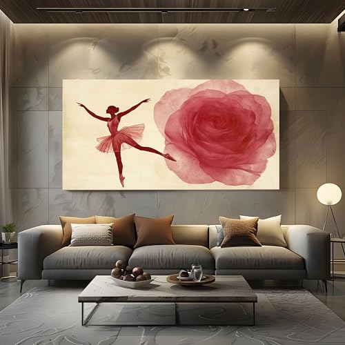 ZORYAN Leinwandbild Retro Tänzerin Wand Druck Großes Gemälde Elegant Rose Modern Wall Art Poster Malerei Silhouette Deko Wohnzimmer Schlafzimmer Wandbilder Kunstdruck 80x160 cm ZORYAN Leinwandbild Retro Tänzerin Wand Druck Großes Gemälde Elegant Rose Modern Wall Art Poster Malerei Silhouette Deko Wohnzimmer Schlafzimmer Wandbilder Kunstdruck 80x160 cm von ZORYAN