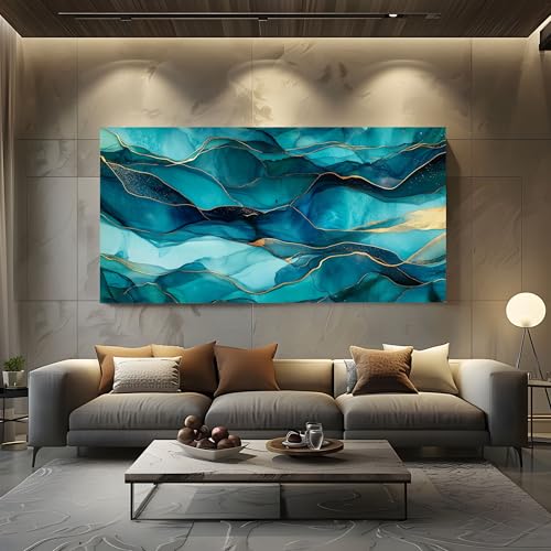 ZORYAN Wandbilder Wohnzimmer Abstrakt Mamor Leinwandbilder, Moderne Deko mit Modern Wirbel Kunstdruck Aquarell Linien Wanddeko Art Poster Ungerahmt 50x100 cm ZORYAN Wandbilder Wohnzimmer Abstrakt Mamor Leinwandbilder, Moderne Deko mit Modern Wirbel Kunstdruck Aquarell Linien Wanddeko Art Poster Ungerahmt 50x100 cm von ZORYAN