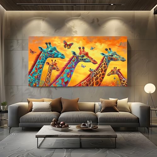 ZORYAN Wandbilder Wohnzimmer Malerei Giraffe Leinwandbilder, Moderne Deko mit Pop Art Schmetterling Kunstdruck Tier Wildtiere Wanddeko Art Poster Ungerahmt 50x100 cm ZORYAN Wandbilder Wohnzimmer Malerei Giraffe Leinwandbilder, Moderne Deko mit Pop Art Schmetterling Kunstdruck Tier Wildtiere Wanddeko Art Poster Ungerahmt 50x100 cm von ZORYAN