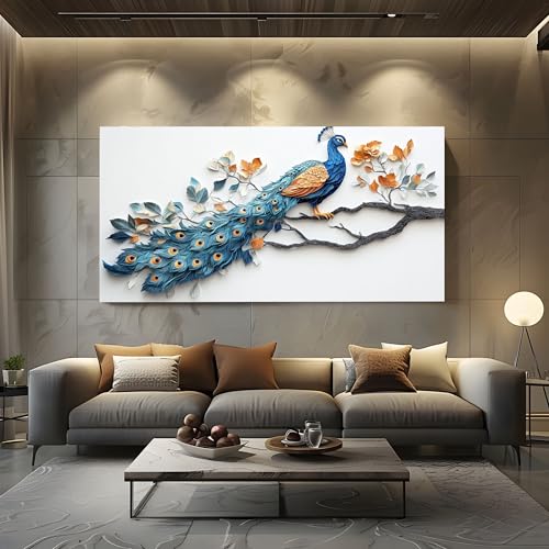 ZORYAN Wandbilder Wohnzimmer Origami Pfau Leinwandbilder, Moderne Deko mit Orientalische Vogel Kunstdruck Japanische Blume Wanddeko Art Poster Ungerahmt 50x100 cm ZORYAN Wandbilder Wohnzimmer Origami Pfau Leinwandbilder, Moderne Deko mit Orientalische Vogel Kunstdruck Japanische Blume Wanddeko Art Poster Ungerahmt 50x100 cm von ZORYAN