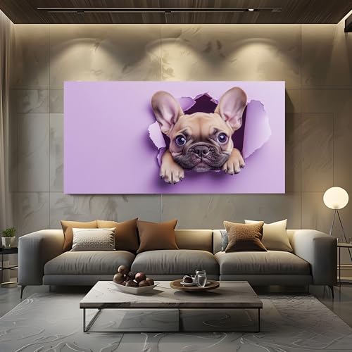 ZORYAN Wandbilder Wohnzimmer Süße Französische Bulldogge Leinwandbilder, Moderne Deko mit Niedlich Hund Kunstdruck Tier Pfotenabdrücke Wanddeko Art Poster Ungerahmt 50x100 cm ZORYAN Wandbilder Wohnzimmer Süße Französische Bulldogge Leinwandbilder, Moderne Deko mit Niedlich Hund Kunstdruck Tier Pfotenabdrücke Wanddeko Art Poster Ungerahmt 50x100 cm von ZORYAN