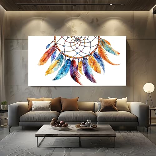 ZORYAN Wandbilder für Wohnzimmer Boho Traumfänger Modern Leinwandbilder Ethnischer Stil Feder Kunstdruck Poster Aquarell Totem Wanddeko für Schlafzimmer - Ungerahmt 70x140 cm ZORYAN Wandbilder für Wohnzimmer Boho Traumfänger Modern Leinwandbilder Ethnischer Stil Feder Kunstdruck Poster Aquarell Totem Wanddeko für Schlafzimmer - Ungerahmt 70x140 cm von ZORYAN