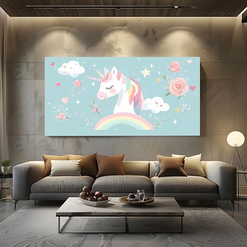 ZORYAN Wandbilder für Wohnzimmer Cartoon Einhorn Modern Leinwandbilder Süß Regenbogen Kunstdruck Poster Fantasie Wolke Wanddeko für Schlafzimmer - Ungerahmt 70x140 cm ZORYAN Wandbilder für Wohnzimmer Cartoon Einhorn Modern Leinwandbilder Süß Regenbogen Kunstdruck Poster Fantasie Wolke Wanddeko für Schlafzimmer - Ungerahmt 70x140 cm von ZORYAN