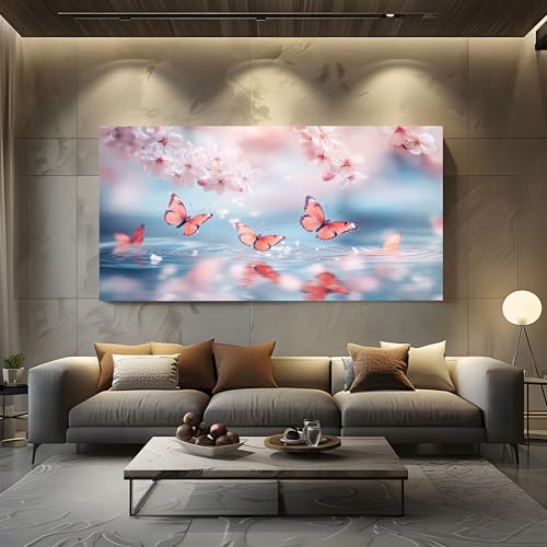 ZORYAN Wandbilder für Wohnzimmer Frühling Kirschblüten Modern Leinwandbilder Blumenpflanzen Schmetterling Kunstdruck Poster Natur Landschaft Wasser Wanddeko für Schlafzimmer - Ungerahmt 70x140 cm ZORYAN Wandbilder für Wohnzimmer Frühling Kirschblüten Modern Leinwandbilder Blumenpflanzen Schmetterling Kunstdruck Poster Natur Landschaft Wasser Wanddeko für Schlafzimmer - Ungerahmt 70x140 cm von ZORYAN
