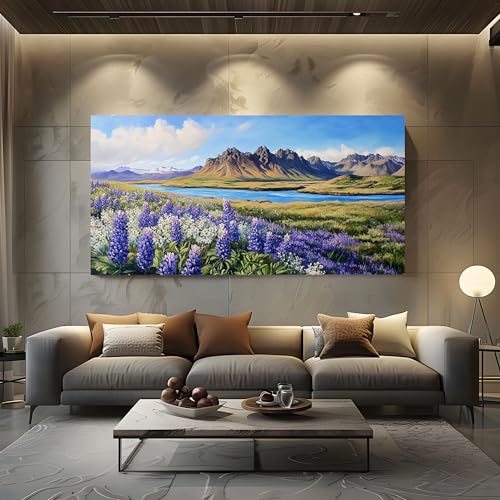 ZORYAN Wandbilder für Wohnzimmer Ölmalerei Landschaft Modern Leinwandbilder Malerei Berg Kunstdruck Poster Geblümt Wildblumen Wanddeko für Schlafzimmer - Ungerahmt 70x140 cm ZORYAN Wandbilder für Wohnzimmer Ölmalerei Landschaft Modern Leinwandbilder Malerei Berg Kunstdruck Poster Geblümt Wildblumen Wanddeko für Schlafzimmer - Ungerahmt 70x140 cm von ZORYAN