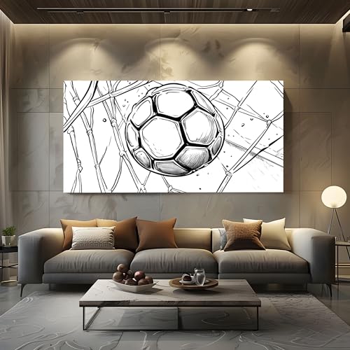 ZORYAN Wandbilder für Wohnzimmer Sport Fußball Modern Leinwandbilder Handgezeichnet Netz Kunstdruck Poster Zeichnung Ball Wanddeko für Schlafzimmer - Ungerahmt 70x140 cm ZORYAN Wandbilder für Wohnzimmer Sport Fußball Modern Leinwandbilder Handgezeichnet Netz Kunstdruck Poster Zeichnung Ball Wanddeko für Schlafzimmer - Ungerahmt 70x140 cm von ZORYAN