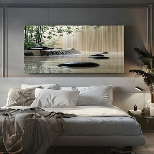 ZORYAN Zen-Steine Bambus Wandbilder Dekoration Wohnzimmer Leinwand Bilder Grün Leinwandbild Schlafzimmer Deko, Wandbilder, Groß Kunstdruck Art Wanddeko Bild Decor Canvas 70x140 cm Rahmenlos ZORYAN Zen-Steine Bambus Wandbilder Dekoration Wohnzimmer Leinwand Bilder Grün Leinwandbild Schlafzimmer Deko, Wandbilder, Groß Kunstdruck Art Wanddeko Bild Decor Canvas 70x140 cm Rahmenlos von ZORYAN