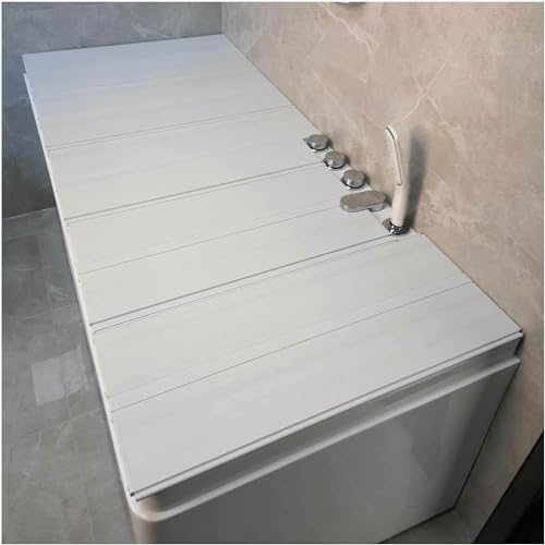 ZORZA Badewannenabdeckung,Faltbare PVC Badewannenabdeckung,Wasserdicht Langlebige 1,2cm Dick,Staubdichtes Badewannenbretter,Isolierung Badewannenbretter,für Haus Badezimmer,Weiß,80x180x1.2cm von ZORZA