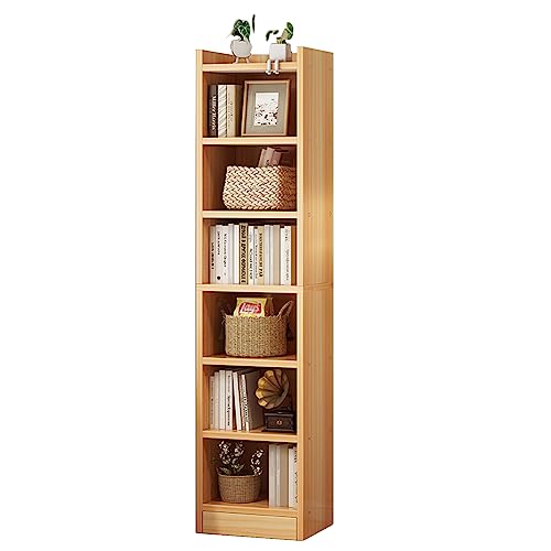 ZORZA Bücherregal 30 x 180 x 23 cm Weiß Bücherregal mit 6 Fächern Standregal Büroregal Regal Mehrzweckschrank für Flur Schlafzimmer Wohnzimmer Kinderzimmer,Natural von ZORZA