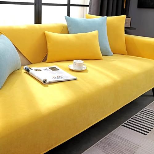 ZORZA Sofaschoner rutschfest,Sofa Überwurfdecke,Sofaschoner Sitzfläche,Sofa Schoner, Couch Bezüge,Hund Katze Sofa Überwurf Sofaschutz,Gelb,70 * 150cm von ZORZA