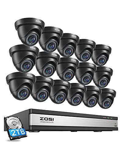 ZOSI 16CH 1080P Überwachungskamera Set mit 2TB HDD DVR und 16X 2MP Dome Kamera Überwachung Außen System, 24m IR Nachtsicht, Bewegung Alarm ZOSI 16CH 1080P Überwachungskamera Set mit 2TB HDD DVR und 16X 2MP Dome Kamera Überwachung Außen System, 24m IR Nachtsicht, Bewegung Alarm von ZOSI