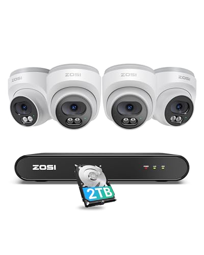 ZOSI 2,5K PoE Überwachungskamera Aussen Set, 8CH 5MP NVR mit 2TB HDD, 4X 4MP PoE Dome Kamera Überwachung Set mit Audio, Personenerkennung, 100ft Nachtsicht, C220 ZOSI 2,5K PoE Überwachungskamera Aussen Set, 8CH 5MP NVR mit 2TB HDD, 4X 4MP PoE Dome Kamera Überwachung Set mit Audio, Personenerkennung, 100ft Nachtsicht, C220 von ZOSI