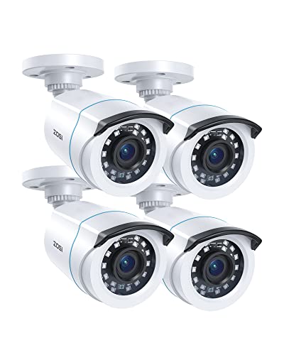 ZOSI 4 Stück 2MP 1080P Outdoor Video Überwachungskamera Set mit Netzteil und Videokabel, 1080P TVI HD BNC Ausgang, Für Ihnen und Außen, Zusatz Kamera für CCTV DVR System von ZOSI