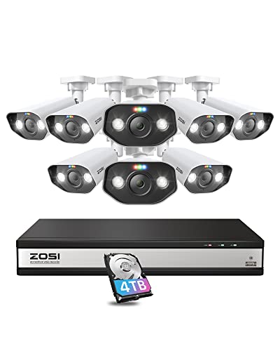 ZOSI 4K 16CH Überwachungskamera Aussen Set mit Audioaufnehmen, Smart Videoüberwachung mit 4TB HDD NVR und 8X 8MP POE Kamera, Personenerkennung, C182 ZOSI 4K 16CH Überwachungskamera Aussen Set mit Audioaufnehmen, Smart Videoüberwachung mit 4TB HDD NVR und 8X 8MP POE Kamera, Personenerkennung, C182 von ZOSI