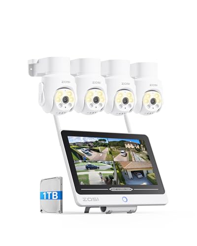 ZOSI 5MP Überwachungskamera Set Aussen WLAN mit 12" Monitor 1TB HDD, 4X WiFi 6 360° PTZ Domekameras, 2-Wege-Audio, KI Personenerkennung & Verfolgung ZOSI 5MP Überwachungskamera Set Aussen WLAN mit 12" Monitor 1TB HDD, 4X WiFi 6 360° PTZ Domekameras, 2-Wege-Audio, KI Personenerkennung & Verfolgung von ZOSI