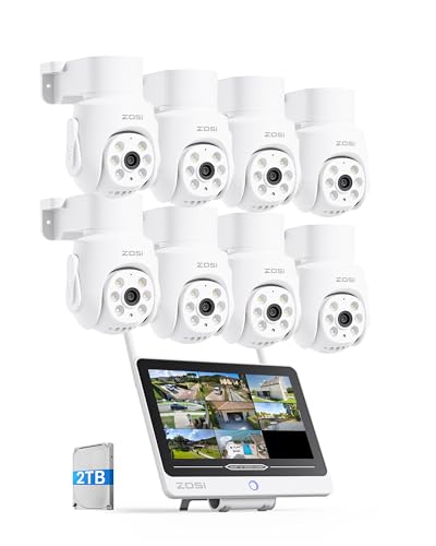 ZOSI 5MP Überwachungskamera Set Aussen WLAN mit 12" Monitor 2TB HDD, 8X WiFi 6 Pan Tilt Domekameras mit 2 Wege Audio, KI Personenerkennung/Verfolgung ZOSI 5MP Überwachungskamera Set Aussen WLAN mit 12" Monitor 2TB HDD, 8X WiFi 6 Pan Tilt Domekameras mit 2 Wege Audio, KI Personenerkennung/Verfolgung von ZOSI