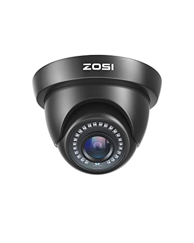 ZOSI CCTV 1080P 2MP 4-in-1 CVBS/AHD/CVI/TVI Video Überwachungskamera Außen Dome Kamera 3.6mm Linse 24M IR Nachtsicht mit OSD, Schwarz von ZOSI