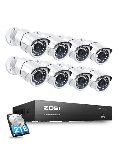 ZOSI 8CH 2K 5MP POE Überwachungskamea Set, 8X Netzwerk IP Kamera Überwachung Aussen Set mit 2TB Festplatte, Bewegungserkennung, IR Nachtsicht ZOSI 8CH 2K 5MP POE Überwachungskamea Set, 8X Netzwerk IP Kamera Überwachung Aussen Set mit 2TB Festplatte, Bewegungserkennung, IR Nachtsicht von ZOSI