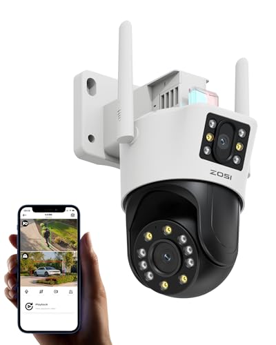 ZOSI 8MP Aussen WLAN Überwachungskamera mit Doppelobjektiv (4MP+4MP), 2.4GHz WiFi Pan/Tilt Kamera, 2-Wege-Audio, Personenerkennung, C298 Pro ZOSI 8MP Aussen WLAN Überwachungskamera mit Doppelobjektiv (4MP+4MP), 2.4GHz WiFi Pan/Tilt Kamera, 2-Wege-Audio, Personenerkennung, C298 Pro von ZOSI