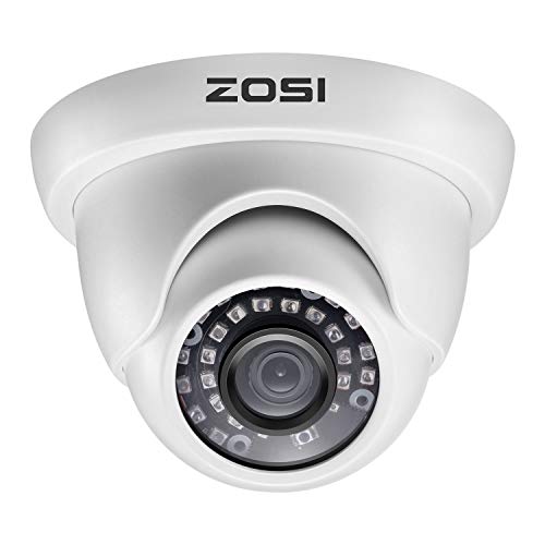 ZOSI CCTV HD 720p TVI Überwachungskamera Dome Außen Kamera 24 Infrarot LEDs 20M IR Nachtsicht, Weiß von ZOSI