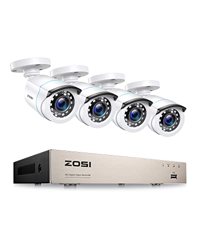 ZOSI 1080p Verkabelt Überwachungskamera Set Aussen ohne Festplatte, 8CH H.265+ 1080P DVR, 4X 2MP Outdoor Bullet Kamera mit BNC Kabel, IR Nachtsicht ZOSI 1080p Verkabelt Überwachungskamera Set Aussen ohne Festplatte, 8CH H.265+ 1080P DVR, 4X 2MP Outdoor Bullet Kamera mit BNC Kabel, IR Nachtsicht von ZOSI