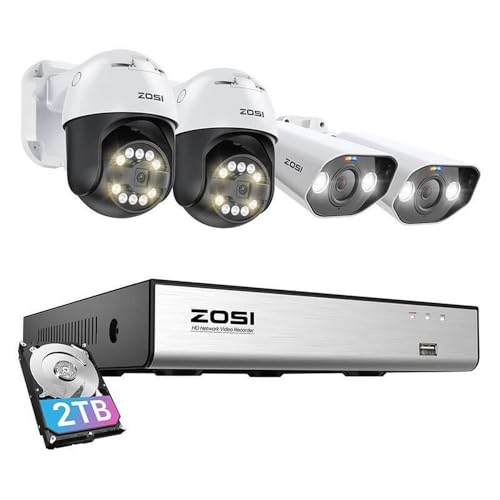 ZOSI IP Camera 2 pcs C296 WiFi 5MP & 2 pcs C182 WiFi 8MP NVR 8ch 2TB HDD von ZOSI