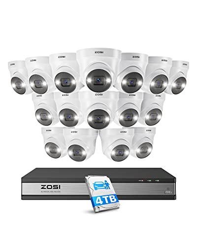 ZOSI PoE Überwachungskamera Set Aussen, 16X 5MP PoE Kamera Überwachung mit 2 Wege Audio, 16CH 4K NVR mit 4TB HDD, AI Personenerkennung, Farb Nachtsicht ZOSI PoE Überwachungskamera Set Aussen, 16X 5MP PoE Kamera Überwachung mit 2 Wege Audio, 16CH 4K NVR mit 4TB HDD, AI Personenerkennung, Farb Nachtsicht von ZOSI