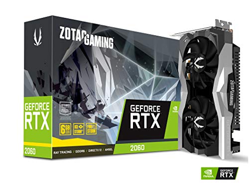 ZOTAC GAMING GeForce RTX 2060 Grafikkarte (NVIDIA RTX 2060, 6GB GDDR6, 192 Bit, Boost-Takt 1680Mhz, 14Gbps) von ZOTAC