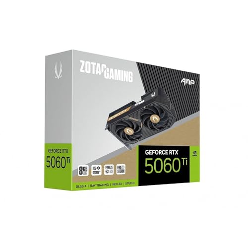 ZOTAC Gaming GeForce RTX 5060 Ti 8GB AMP DLSS 4 8GB GDDR7 128-bit 28Gbps PCIE 5.0 Gaming Grafikkarte, IceStorm 2.0 Kühlung, weiße LED-Beleuchtung, ZT-B50610F-10M ZOTAC Gaming GeForce RTX 5060 Ti 8GB AMP DLSS 4 8GB GDDR7 128-bit 28Gbps PCIE 5.0 Gaming Grafikkarte, IceStorm 2.0 Kühlung, weiße LED-Beleuchtung, ZT-B50610F-10M von ZOTAC