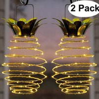 Zoternen - 2pcs Solar Eisen Ananas Licht Wasserdicht led Garten Kupferdraht Licht Dekoration Landschaft Lichter (2pcs) von ZOTERNEN