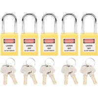 Zoternen - 5 Sets 38 mm Lockout-Schloss loto Isolierung Nylon pa Stahl für Kernenergie Logistik Transport Gelb von ZOTERNEN