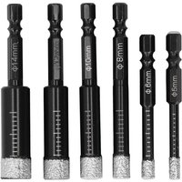 6 Teile/satz Trocken Diamant Bohrer Bits für Granit Keramik Marmor Fliesen Stein Glas 5mm 6mm 8mm 12mm 14mm Lochsäge Diamant Kern Bohrer Bit Kit von ZOTERNEN