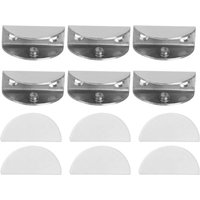 6-teiliges Set aus gebürstetem Edelstahl-Glasklemmen, Glasklemmenhalter, Befestigungswerkzeug für 12–14 mm dickes Glas 6-teiliges Set aus gebürstetem Edelstahl-Glasklemmen, Glasklemmenhalter, Befestigungswerkzeug für 12–14 mm dickes Glas von ZOTERNEN