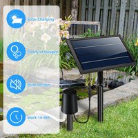 Zoternen - 8-W-Solar-Luftpumpen-Set mit Schlauch und Sprudelsteinen, 3 Betriebsmodi, Teichbelüfter, Sauerstoffgenerator von ZOTERNEN