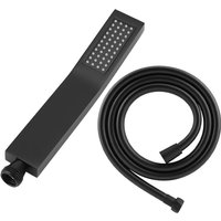 Duschkopf – Quadratischer Handbrausekopf in mattem Schwarzmessing mit Handbrause und Duschkopf von ZOTERNEN