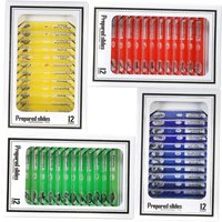 Set mit 48 präparierten Kunststoff-Objektträgern für Tiere, Insekten, Pflanzen und Proben, mit farbigen Etiketten, für Kinder und Schüler von ZOTERNEN