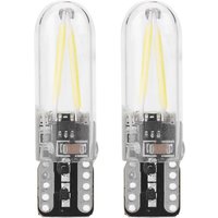 Terisass 1 Paar 8-28V W5W T10 Glas COB LED Filament 6500K 250LM Autoinnenraum Innen Leselampe DRL Blinker (Weiß). von ZOTERNEN