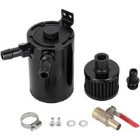 Zoternen - Universal-Öltank-Auffangbehälter aus Aluminiumlegierung mit 2 Anschlüssen, Zubehör-Set (schwarz) von ZOTERNEN