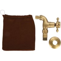 Zoternen - Vintage-Wasserhahn aus massivem Messing mit einem Griff für Waschmaschine, Wandmontage-Wasserhahn (kurz) von ZOTERNEN