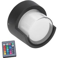 Wasserdichte LED-Wandleuchte, 500 lm, 5 W, RGB-Farblicht mit Fernbedienung, Außenwandleuchte für Hotel, Garten, als Hintergrundbeleuchtung für von ZOTERNEN