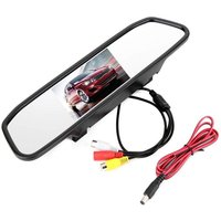 Yctze Rückspiegelmonitor, 4,3-Zoll-Auto-Rückspiegelmonitor hd TFT-LCD-Bildschirm 2 Kanäle Videoeingang für Auto Monitor Rückspiegel Monitor 4.3in von ZOTERNEN